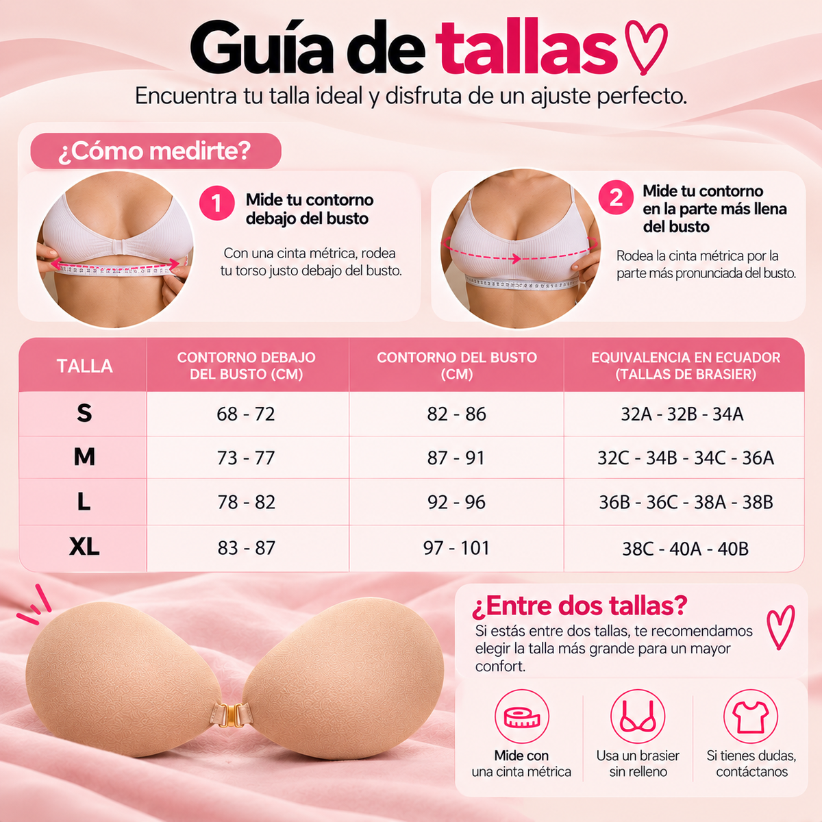 Brasier Adhesivo Invisible Push Up