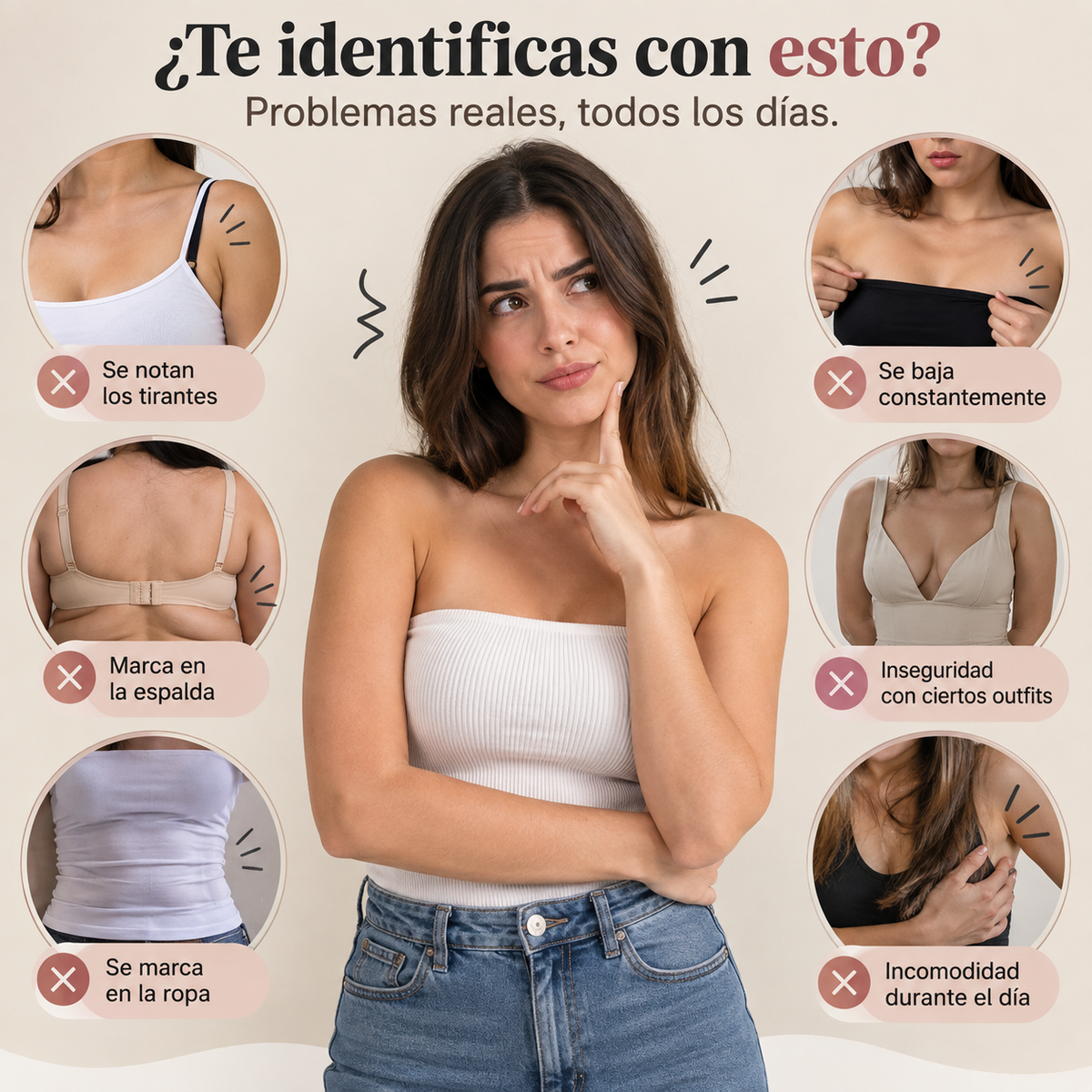 Brasier Sin Tirantes con Realce Natural y Cierre Frontal